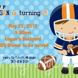 FOOTBALL invitation - U PRINT - photo or no photo - choose your little football player and colours